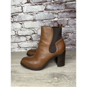 Sartore Paris Brown Leather Ankle Chelsea Vibram Heel Booties Women’s 38EU/7M US